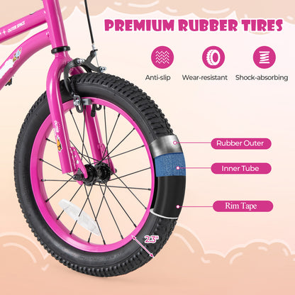 16-Inch Kids Bike for 4-7 Years Old Adjustable with Removable Training Wheels-16 inches, Pink Kids Bike at Gallery Canada