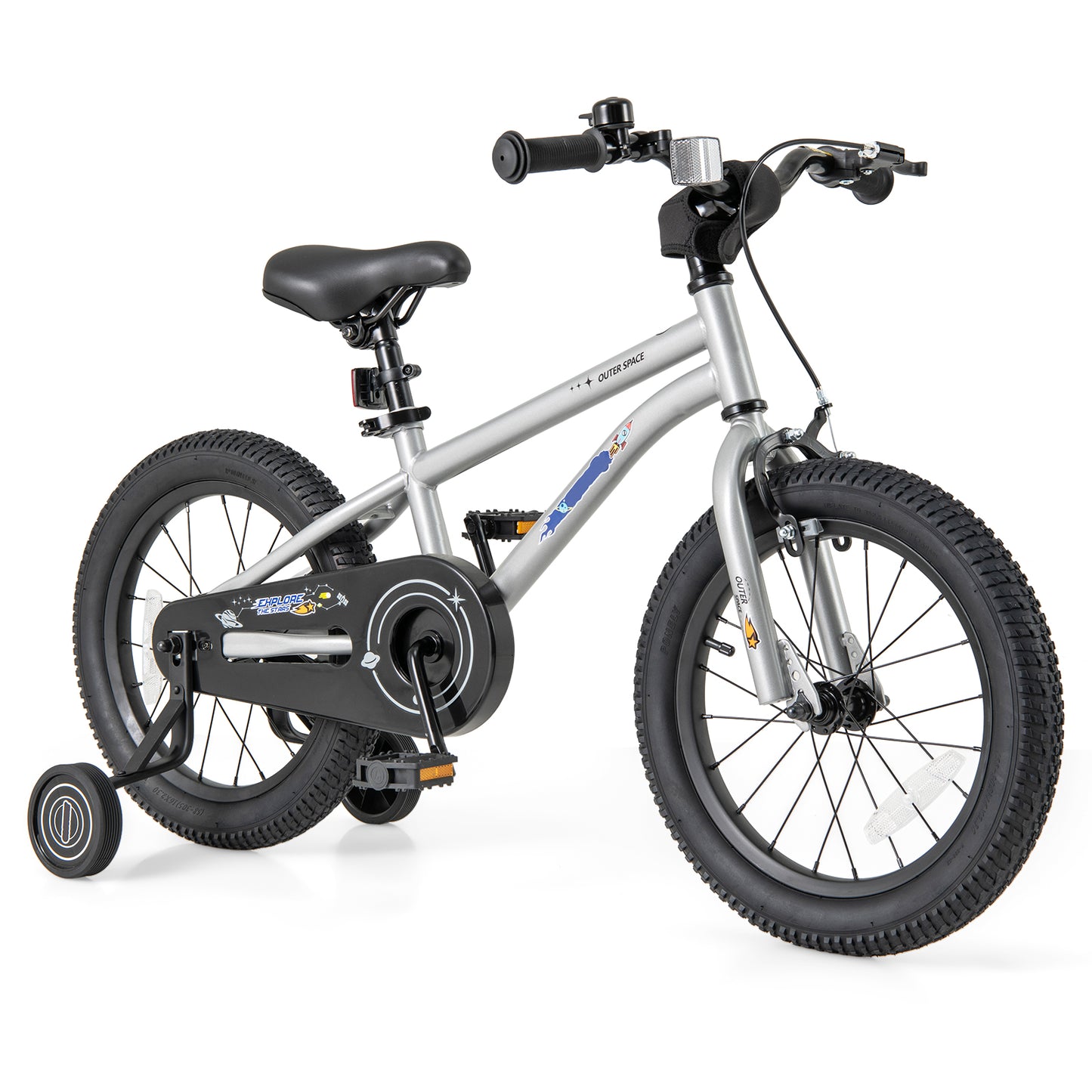 16-Inch Kids Bike Bicycle for Boys Girls 4-7 Adjustable with High Carbon Steel Frame-16 inches, Silver Kids Bike at Gallery Canada