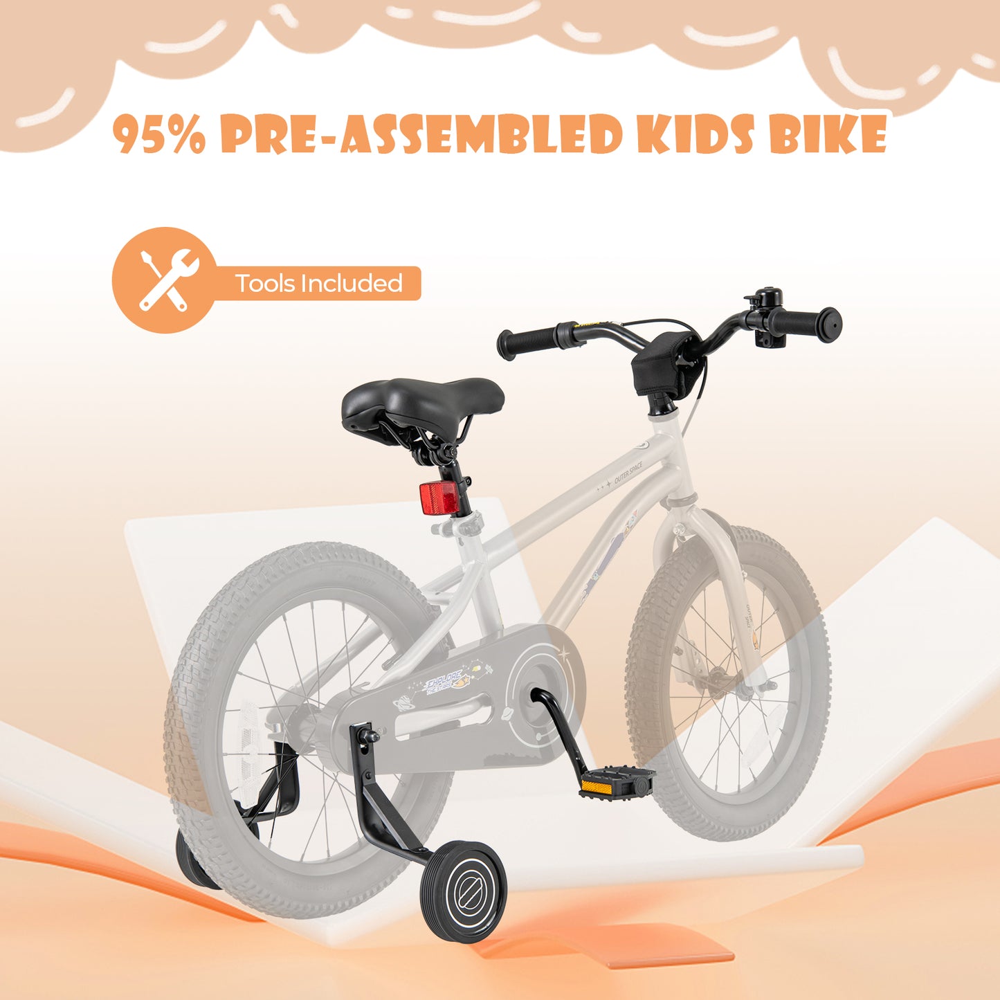 16-Inch Kids Bike Bicycle for Boys Girls 4-7 Adjustable with High Carbon Steel Frame-16 inches, Silver Kids Bike at Gallery Canada