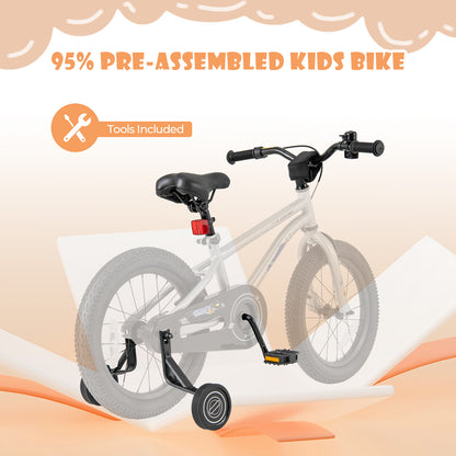 16-Inch Kids Bike Bicycle for Boys Girls 4-7 Adjustable with High Carbon Steel Frame-16 inches, Silver Kids Bike at Gallery Canada