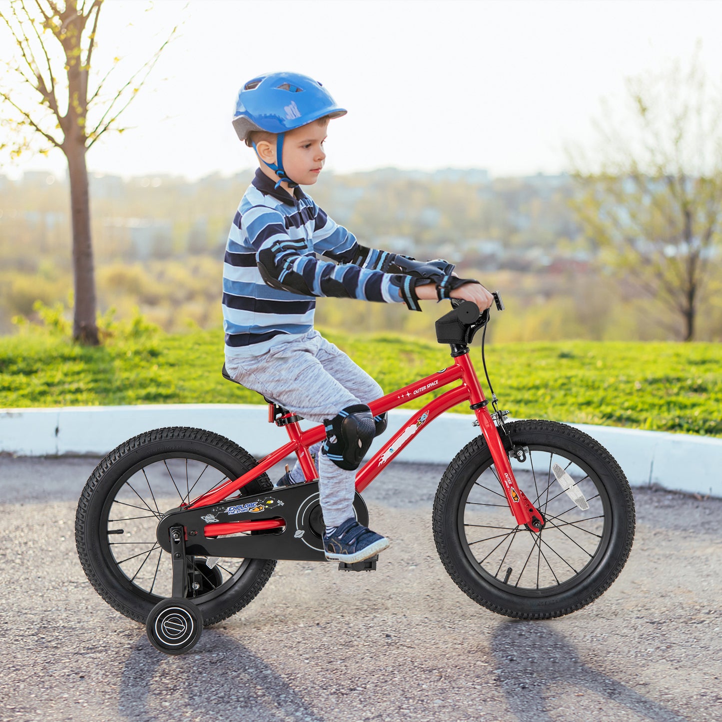 16-Inch Kids Bike Ages 4-7 with Handbrake and Coaster Brake and Bell Ring-16 inches, Red Kids Bike at Gallery Canada