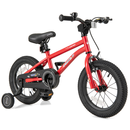 14-Inch Kids Bike Ages 3-8 with Handbrake and Coaster Brake and Bell Ring-14 inches, Red