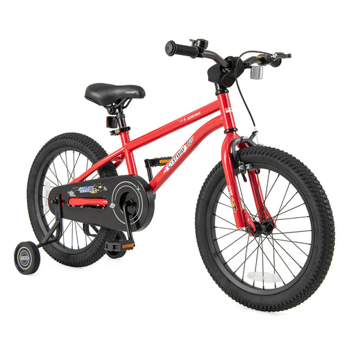 18-Inch Kids Bike Ages 3-8 with Handbrake and Coaster Brake and Bell Ring-18 inches, Red