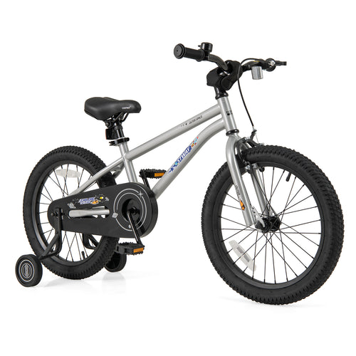 Kids Bike, 18-Inch, High Carbon Steel Frame, Silver