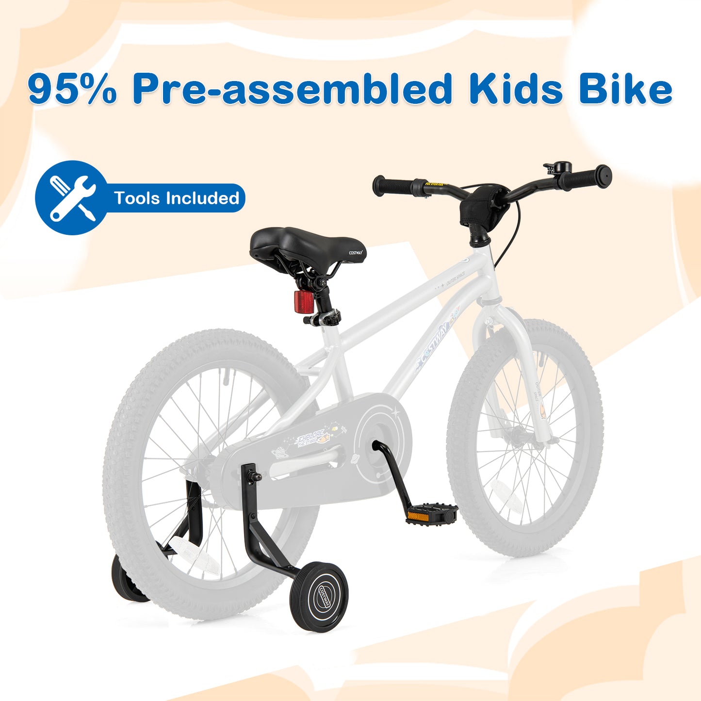 18-Inch Kids Bike Bicycle for Boys Girls 4-8 with High Carbon Steel Frame, Silver Kids Bike at Gallery Canada