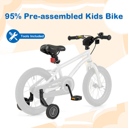 14-Inch Kids Bike Bicycle for Boys Girls 3-5 with High Carbon Steel Frame, Silver Kids Bike at Gallery Canada