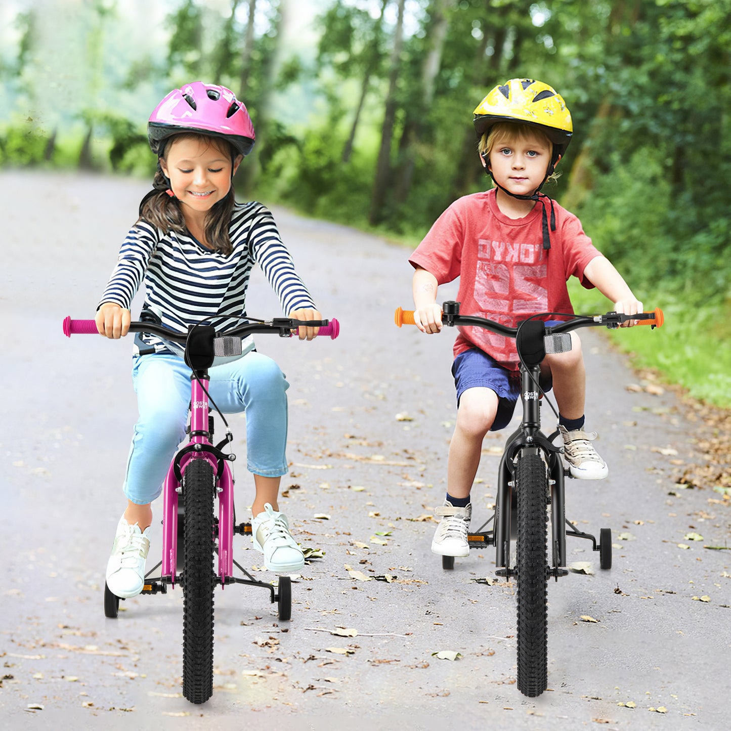18 Inch Kids Bike for 4-8 Years Old Adjustable with Removable Training Wheels, Pink Kids Bike at Gallery Canada