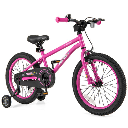 18 Inch Kids Bike for 4-8 Years Old Adjustable with Removable Training Wheels, Pink Kids Bike at Gallery Canada