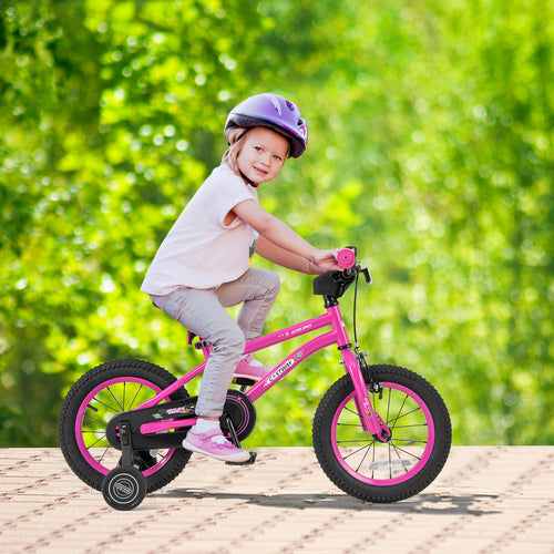 14 Inch Kids Bike for 3-5 Years Old Adjustable with Removable Training Wheels, Pink