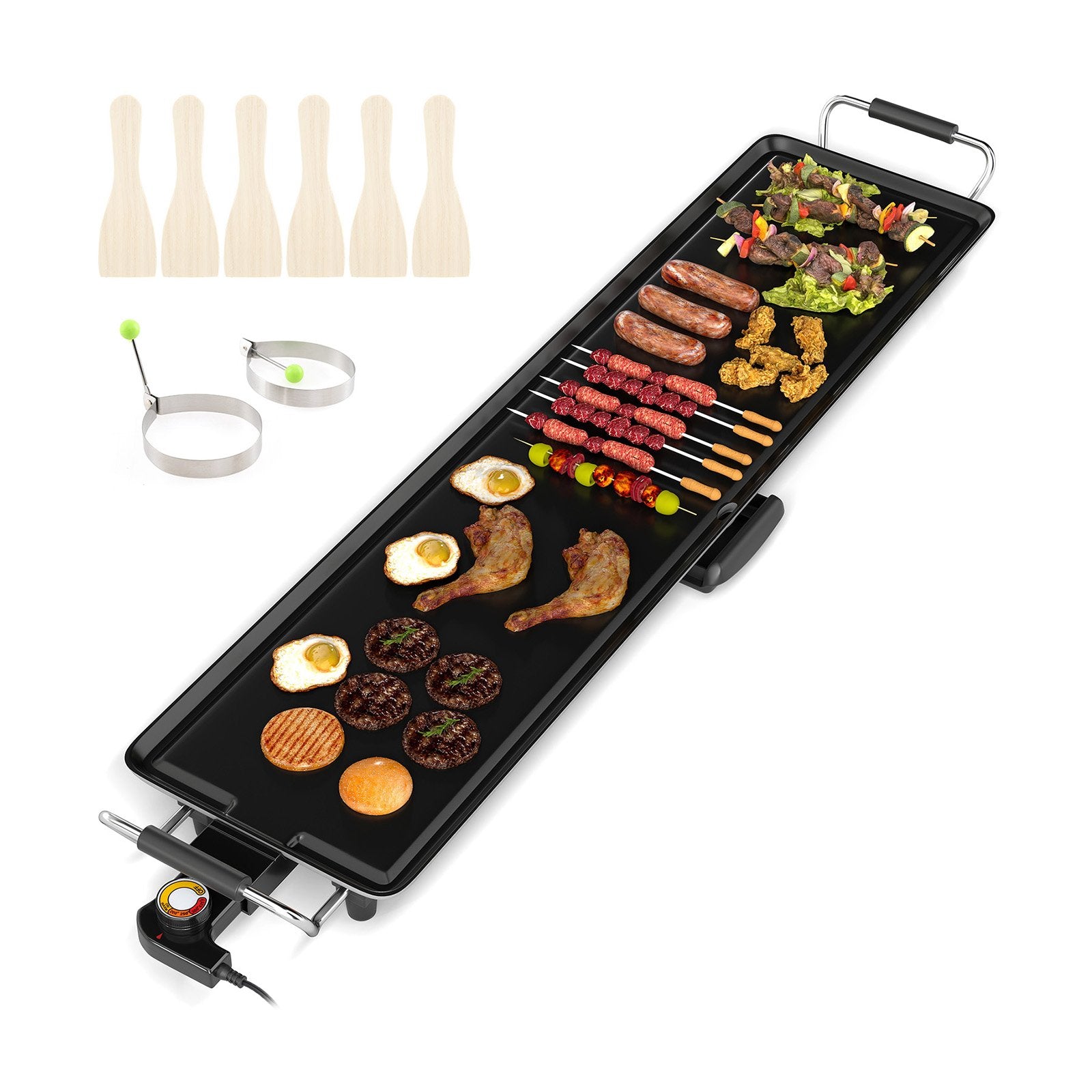 35 Inch Extra Large Electric Griddle with Adjustable Temperature Thermostats and Drip Tray, Black Cookware & Bakeware at Gallery Canada