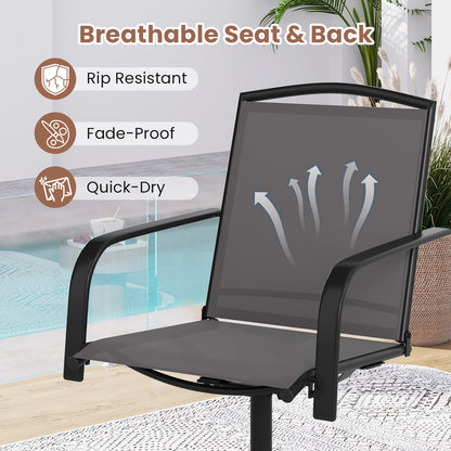 Outdoor Swivel Chairs, Set of 2, High Back, Breathable Seat, Gray Patio Rocking Chairs & Gliders at Gallery Canada