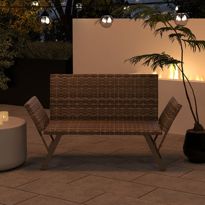 Patio Convertible Sofa for 2 Quick Dry Foam Padded Rattan with Armrests, Gray Outdoor Benches at Gallery Canada