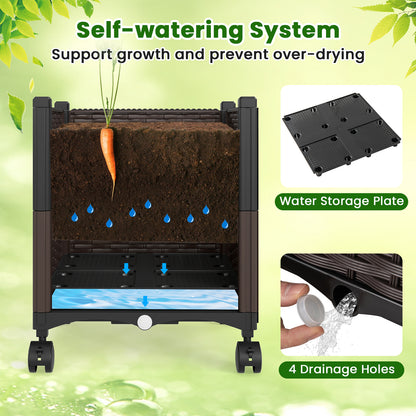 87 Inch Tall Raised Garden Bed with Plant Box Trellis and Lockable Wheels Adjustable Height Plant Supports at Gallery Canada