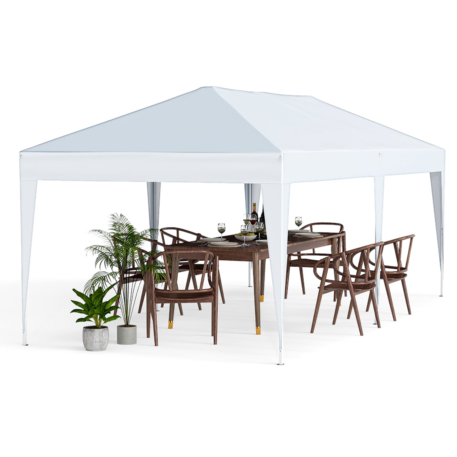 10 x 20 FT Pop Up Canopy Tent With Carry Bag, White Canopies White at Gallery Canada