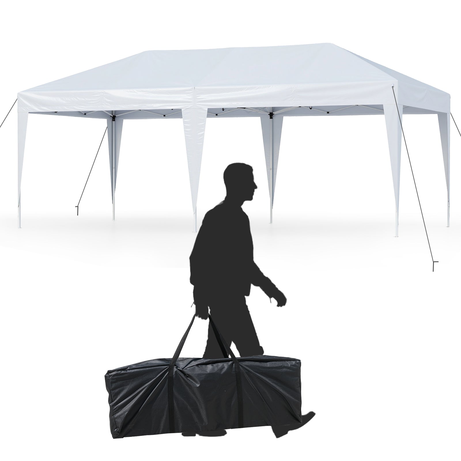 10 x 20 FT Pop up Canopy Tent with Carry Bag for Party BBQ, White Canopies at Gallery Canada