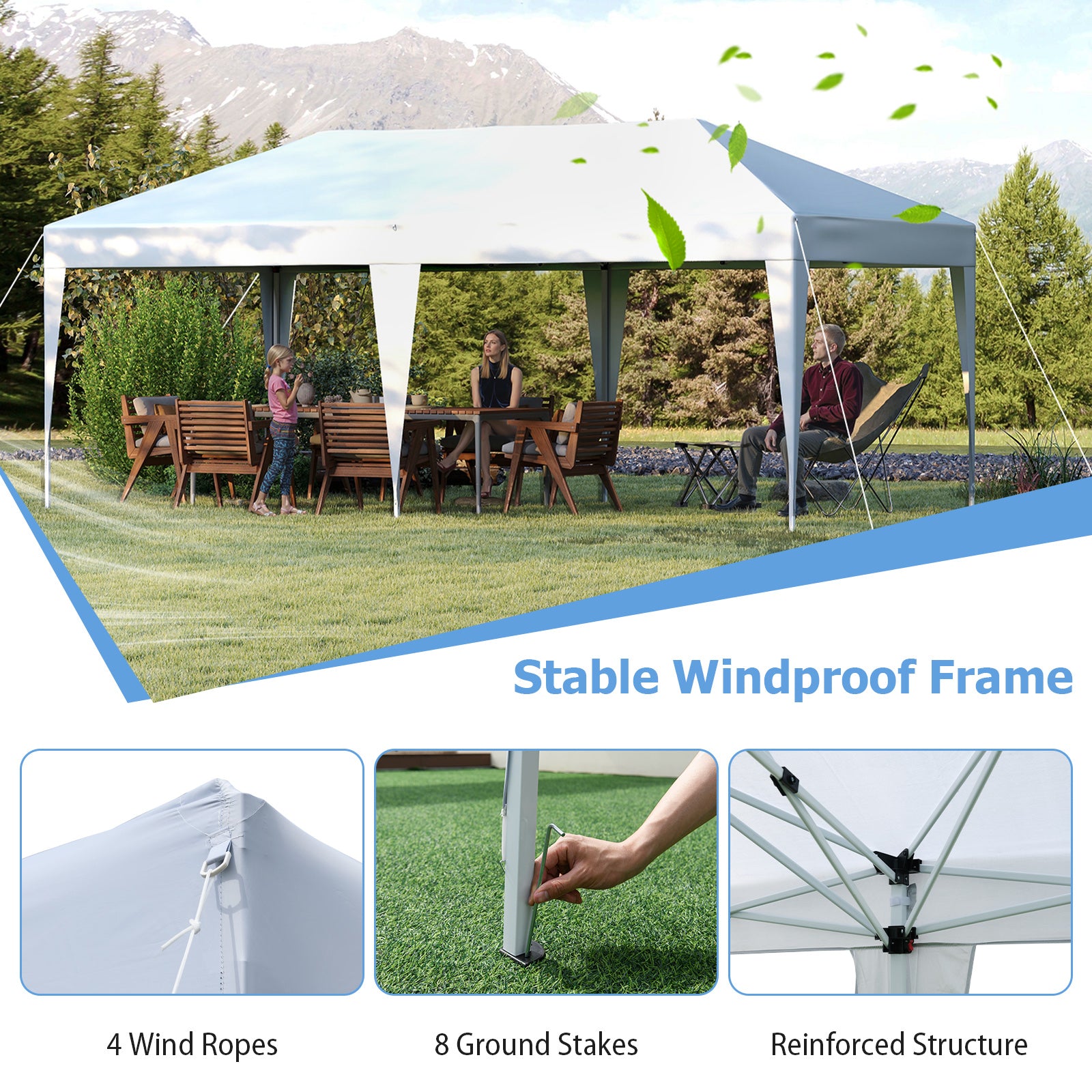 10 x 20 FT Pop up Canopy Tent with Carry Bag for Party BBQ, White Canopies at Gallery Canada