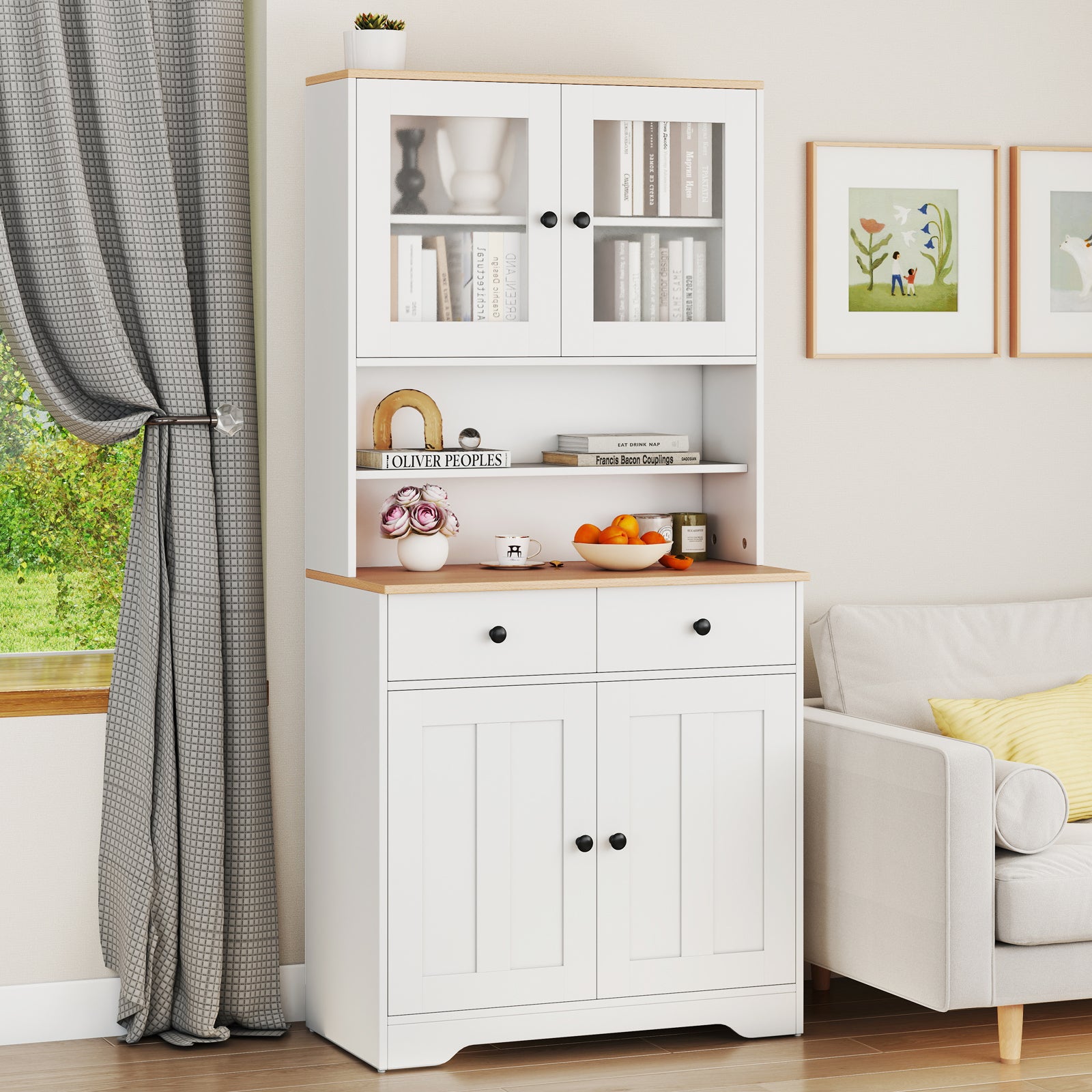 Pantry Cabinet with 2 Removable Shelves, White Sideboards Cabinets & Buffets at Gallery Canada