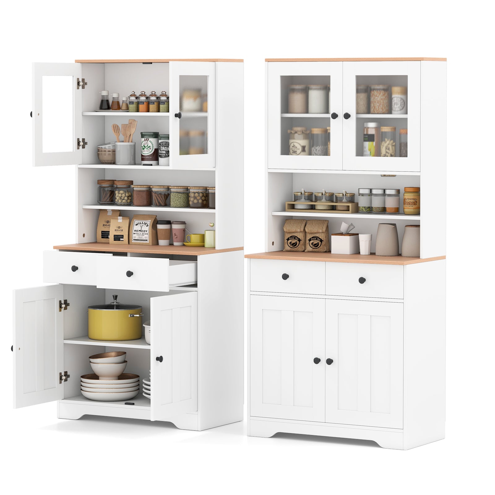 Pantry Cabinet with 2 Removable Shelves, White Sideboards Cabinets & Buffets at Gallery Canada