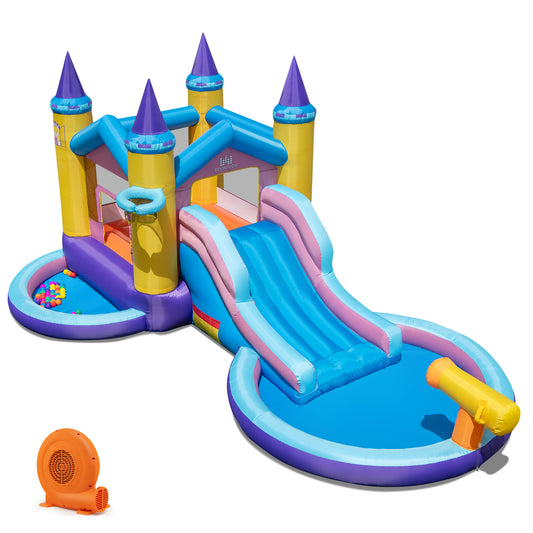 6-in-1 Inflatable Kids Water Park, 678W Blower Bounce House Options at Gallery Canada