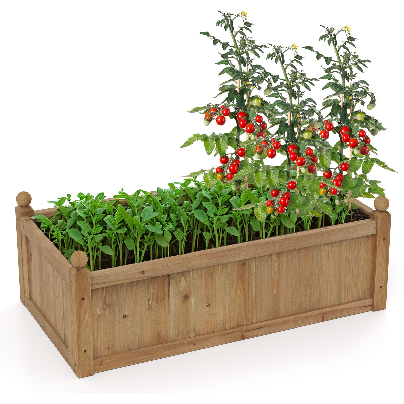 46 x 24 x 16 Inch Rectangular Planter Box with Drainage Holes for Backyard Garden Lawn, Brown Raised Garden Beds at Gallery Canada