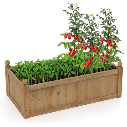 46 x 24 x 16 Inch Rectangular Planter Box with Drainage Holes for Backyard Garden Lawn, Brown Raised Garden Beds at Gallery Canada
