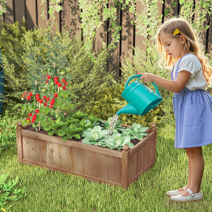 46 x 24 x 16 Inch Rectangular Planter Box with Drainage Holes for Backyard Garden Lawn, Brown Raised Garden Beds at Gallery Canada