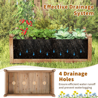46 x 24 x 16 Inch Rectangular Planter Box with Drainage Holes for Backyard Garden Lawn, Brown Raised Garden Beds at Gallery Canada