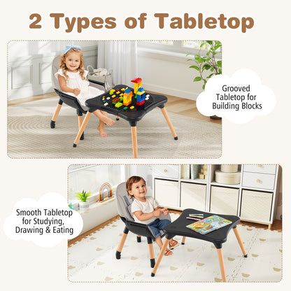 5-in-1 Baby Convertible Wooden High Chair with Detachable Tray, Black High Chairs at Gallery Canada