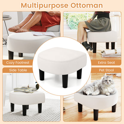 Modern Club Swivel Accent Chair with Ottoman Footrest Curved Backrest, Cream White Accent Chairs at Gallery Canada