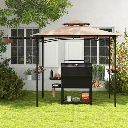 11 x 5 FT Grill Gazebo with Side Awning and Double-Tiered Top, Beige Gazebos at Gallery Canada