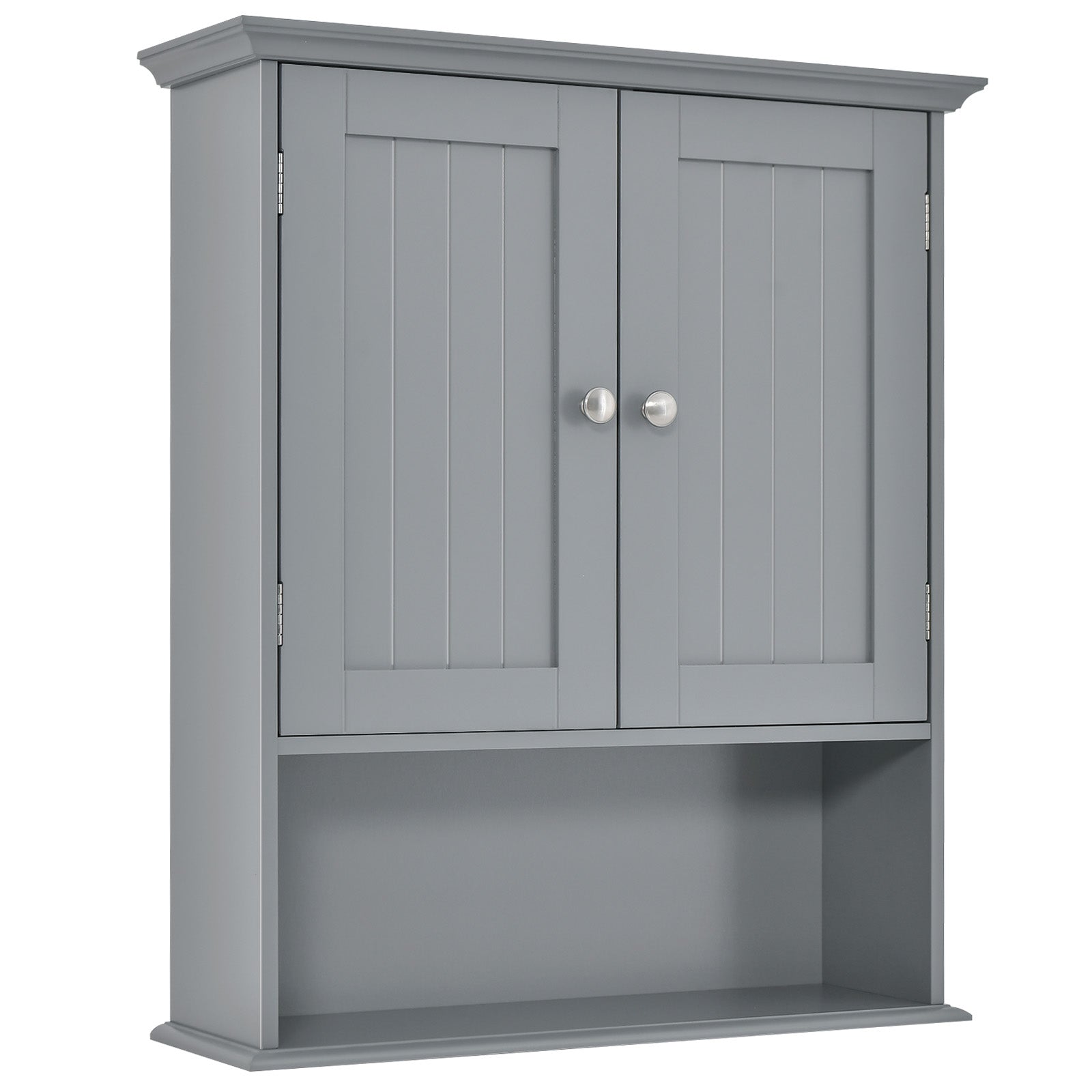 Wall Mount Bathroom Cabinet Storage Organizer with Doors and Shelves, Gray Wall Cabinets at Gallery Canada
