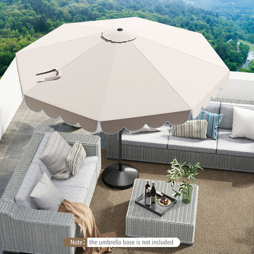 10 Feet Patio Umbrella, Crank Tilt Adjustment, Beige
