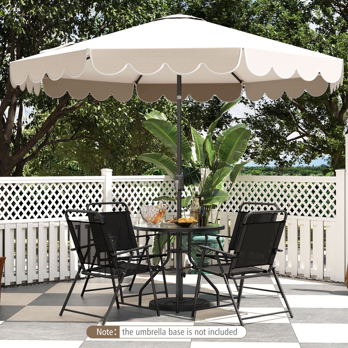 10 Feet Patio Umbrella, Crank Tilt Adjustment, Beige Outdoor Umbrellas at Gallery Canada