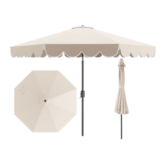 10 Feet Patio Umbrella, Crank Tilt Adjustment, Beige Outdoor Umbrellas Beige at Gallery Canada