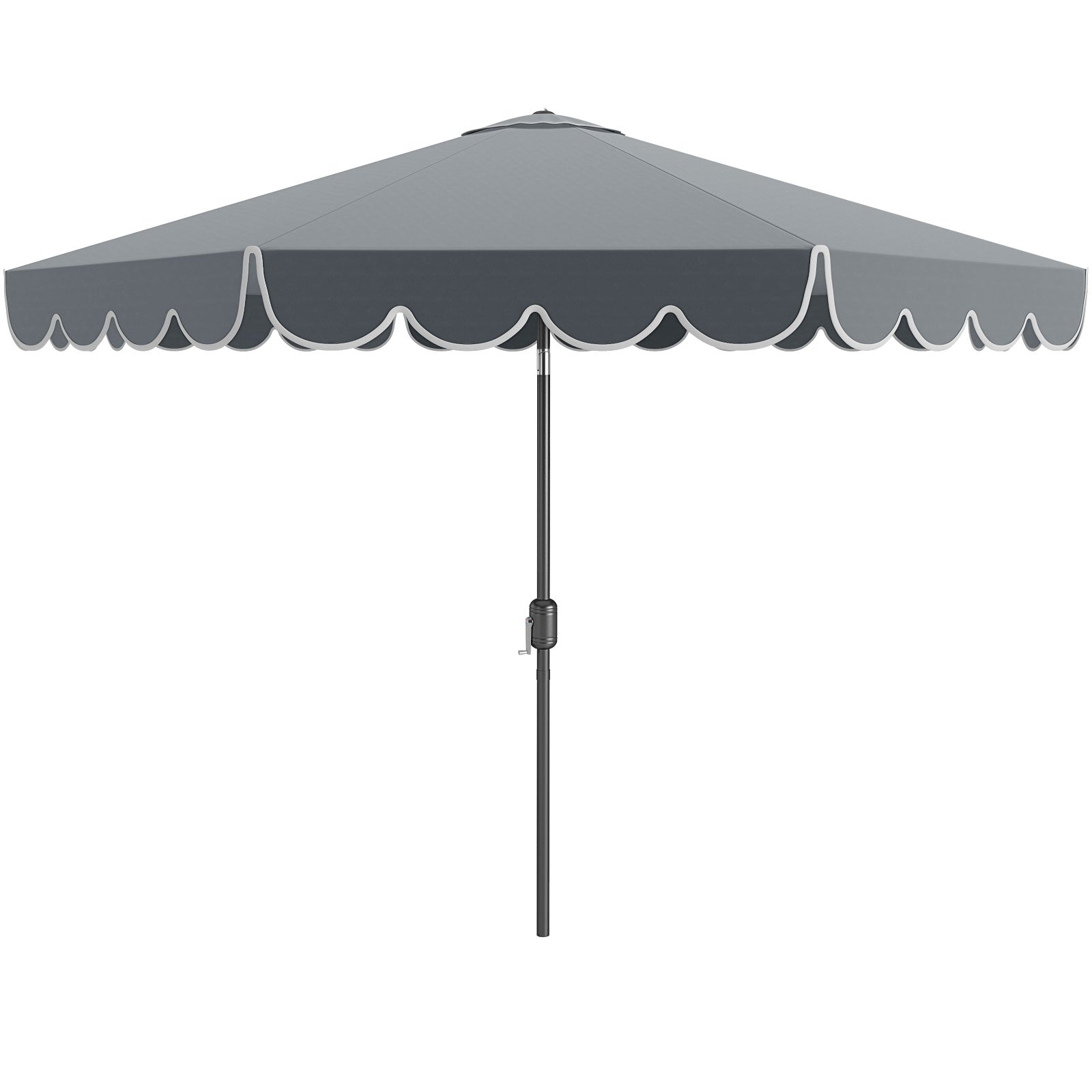 10 Feet Patio Umbrella Outdoor Market Umbrella with Crank Tilt Adjustment, Gray Outdoor Umbrellas at Gallery Canada
