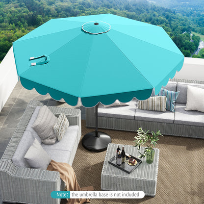 10 Feet Patio Umbrella Outdoor Market Umbrella with Crank Tilt Adjustment, Turquoise Outdoor Umbrellas at Gallery Canada