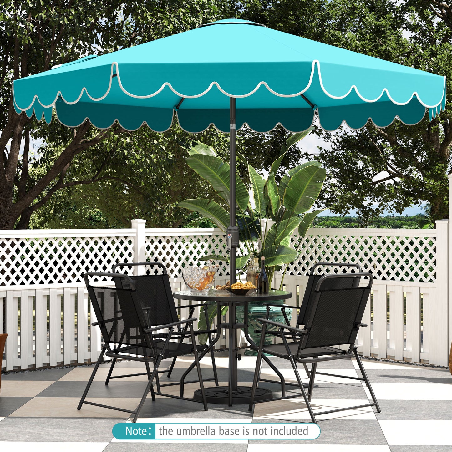 10 Feet Patio Umbrella Outdoor Market Umbrella with Crank Tilt Adjustment, Turquoise Outdoor Umbrellas at Gallery Canada