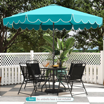 10 Feet Patio Umbrella Outdoor Market Umbrella with Crank Tilt Adjustment, Turquoise Outdoor Umbrellas at Gallery Canada