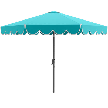 10 Feet Patio Umbrella Outdoor Market Umbrella with Crank Tilt Adjustment, Turquoise Outdoor Umbrellas at Gallery Canada