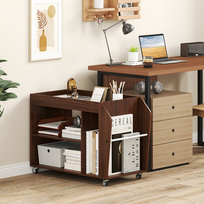 3-Tier Side End Table with Universal Wheels, Walnut End & Side Tables at Gallery Canada