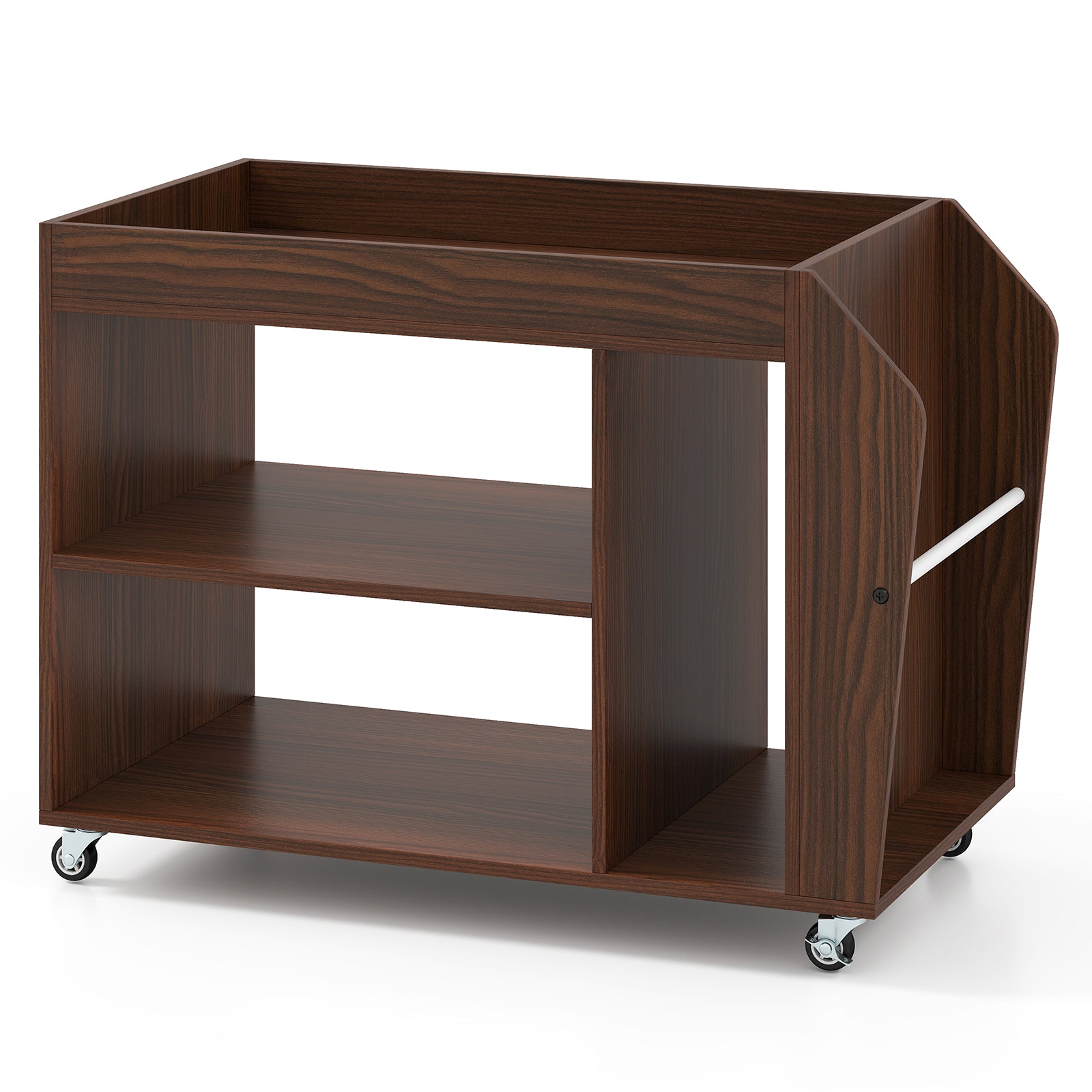 3-Tier Side End Table with Universal Wheels, Walnut End & Side Tables at Gallery Canada
