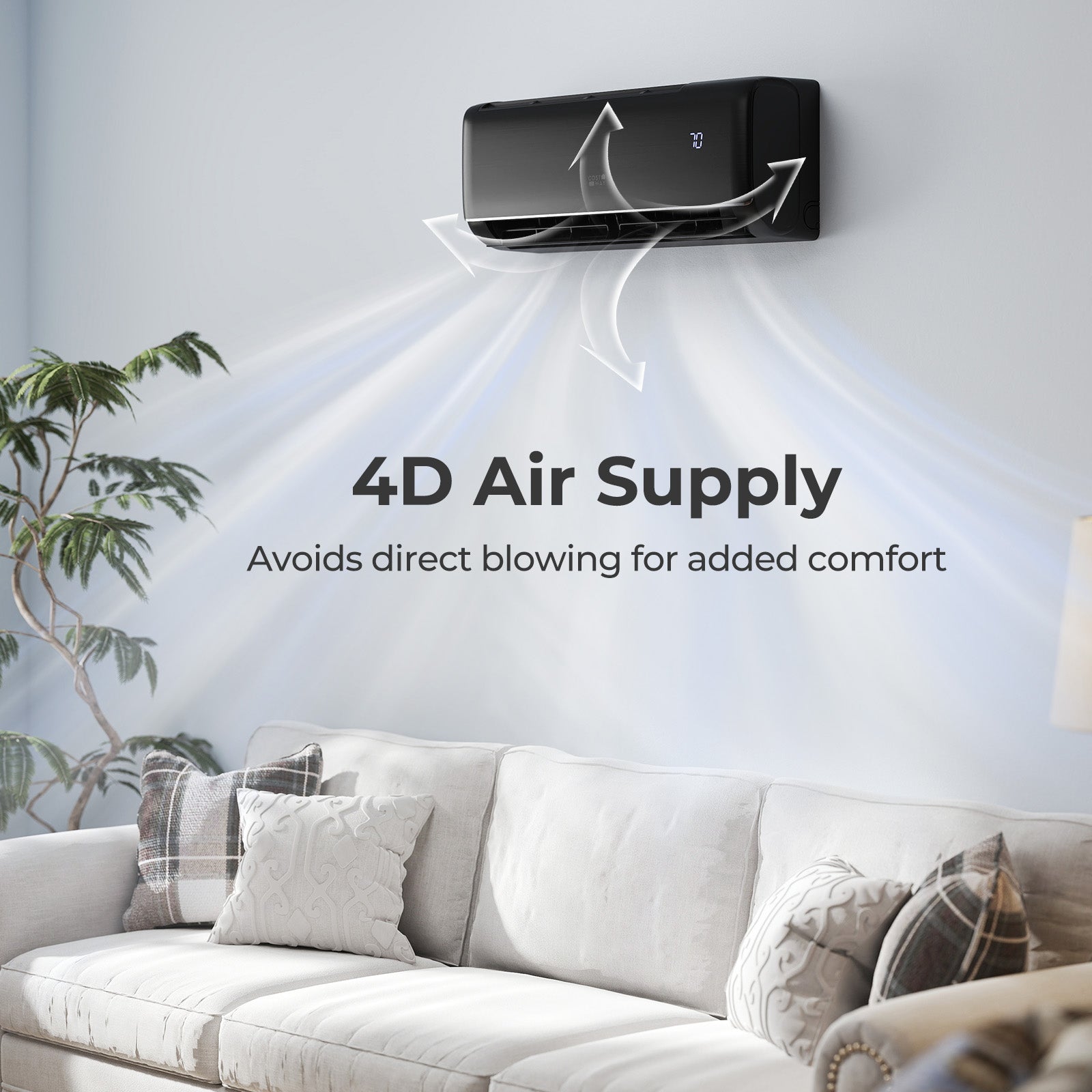 12000 BTU 22 SEER2 115V WiFi Enabled Mini Split AC Compatible with Alexa Gray, Gray Mini Split Air Conditioners at Gallery Canada