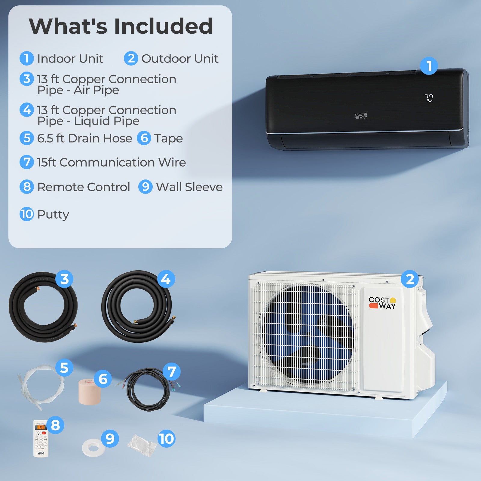 12000 BTU 22 SEER2 115V WiFi Enabled Mini Split AC Compatible with Alexa Gray, Gray Mini Split Air Conditioners at Gallery Canada