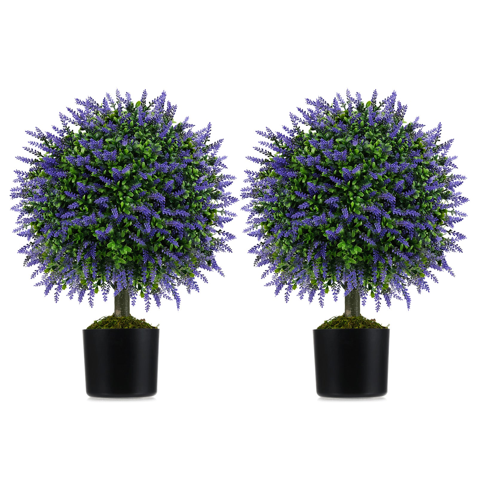 23 Inch Artificial Topiary Trees, Cement Pot, Purple Faux Plants Purple at Gallery Canada