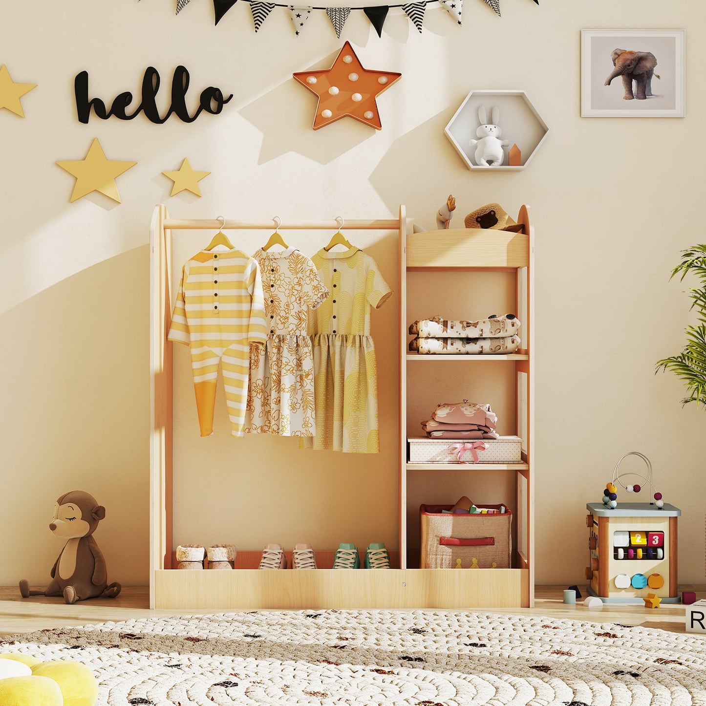 Kids Dress Up Storage With Mirror, Natural Kids Storage at Gallery Canada