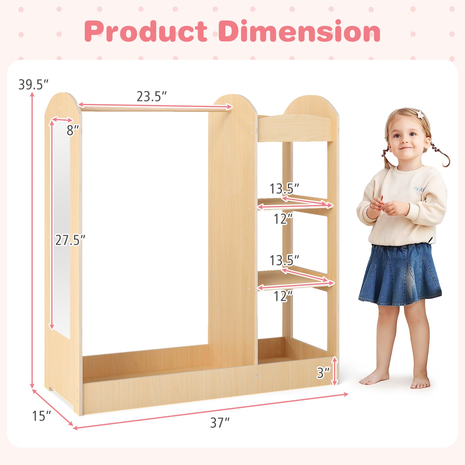 Kids Dress Up Storage With Mirror, Natural Kids Storage at Gallery Canada