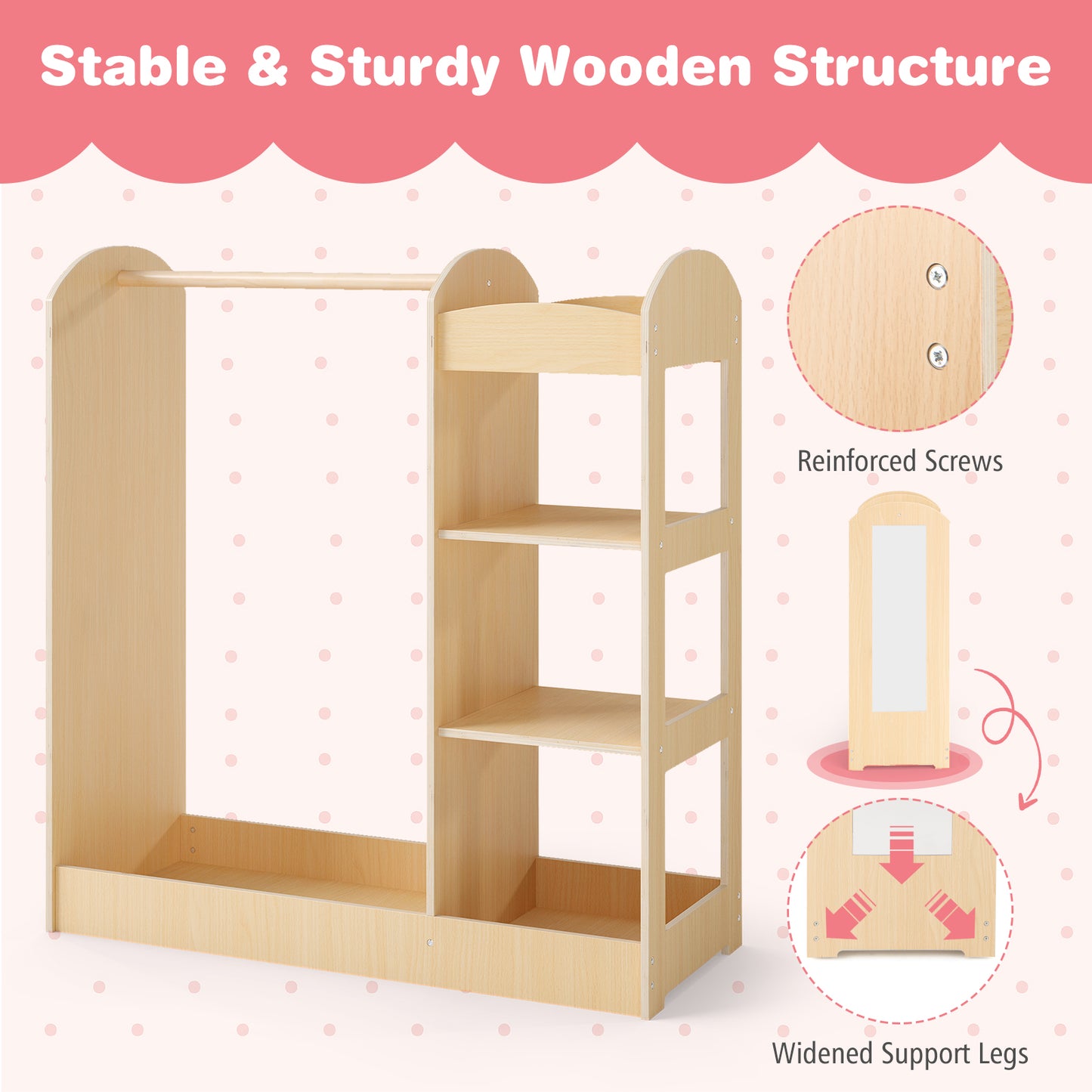 Kids Dress Up Storage With Mirror, Natural Kids Storage at Gallery Canada