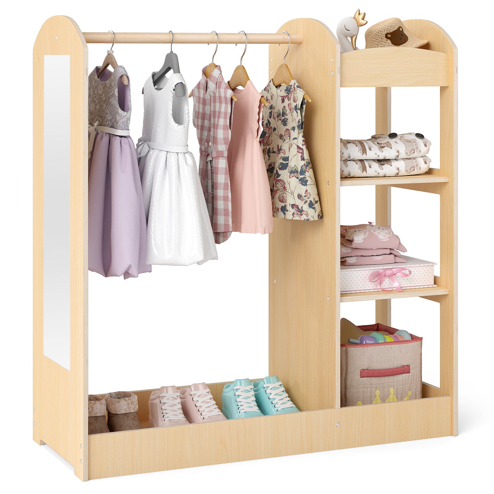 Kids Dress Up Storage With Mirror, Natural Kids Storage at Gallery Canada