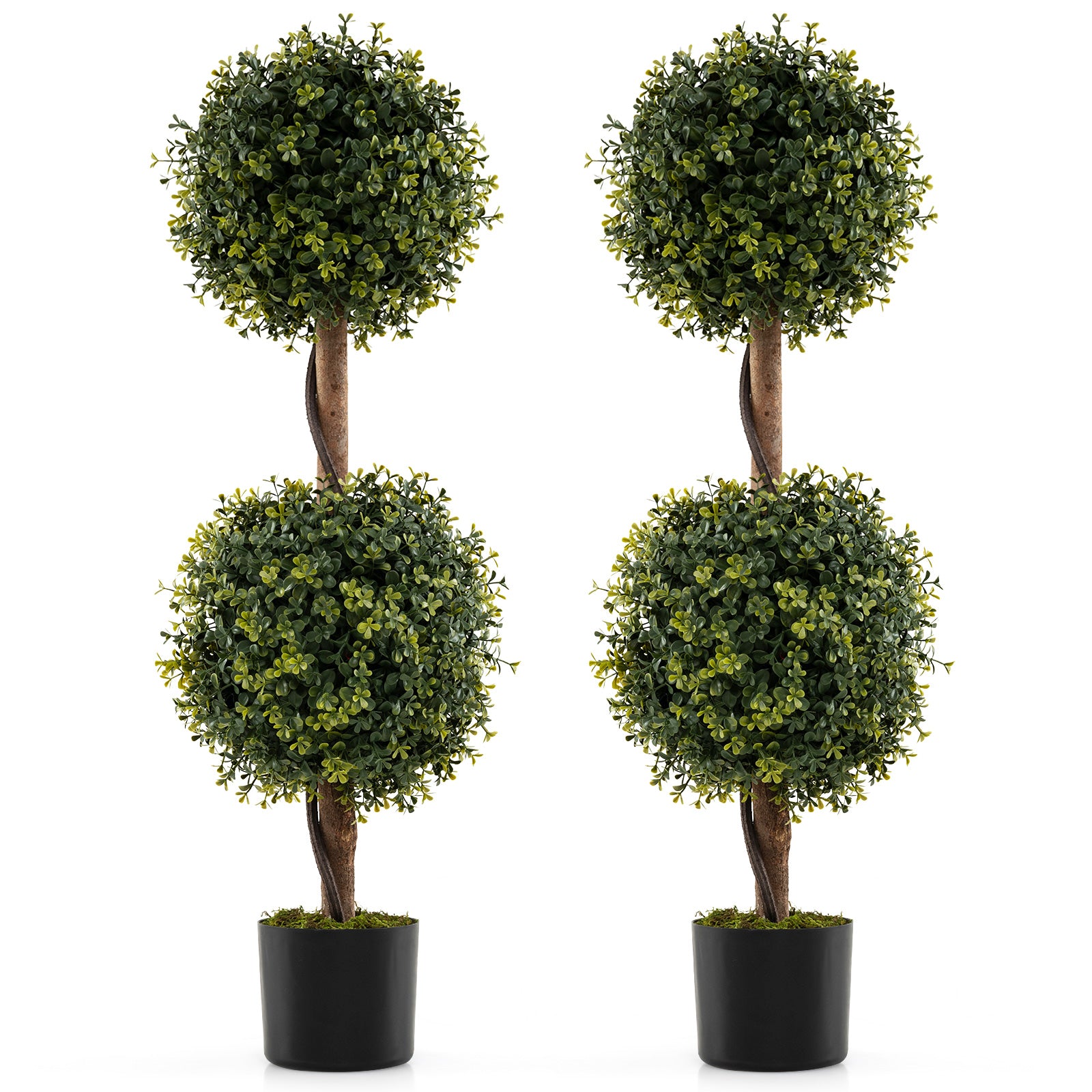 Set Of 2 Artificial Double Topiary Ball Trees Faux Plants Options at Gallery Canada