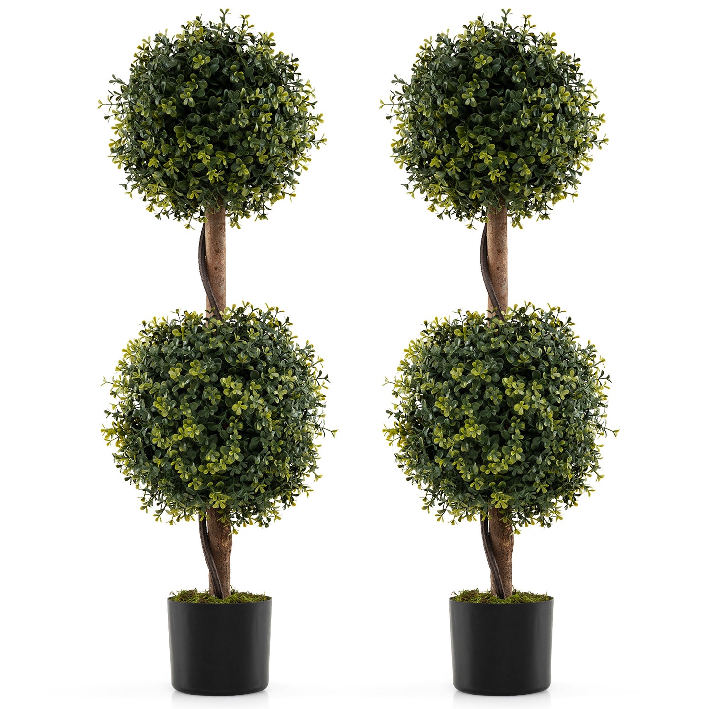 Set Of 2 Artificial Double Topiary Ball Trees Faux Plants Options at Gallery Canada
